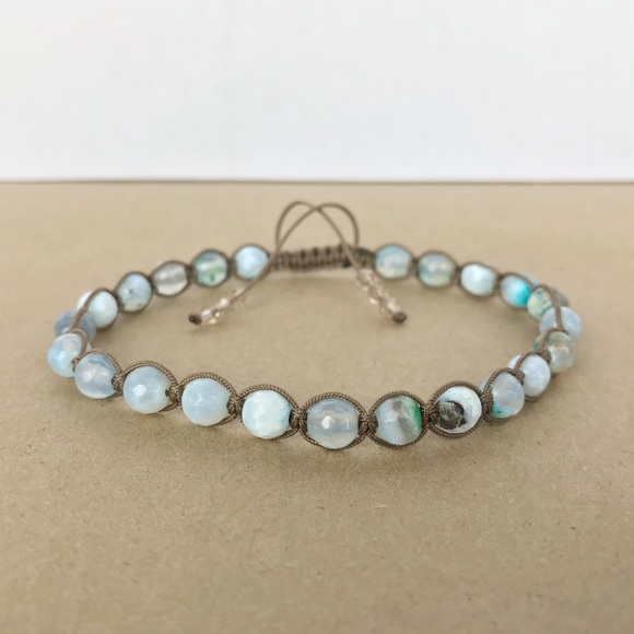 Handmade} Faceted Quartz Adjustable Bracelet - Picture 2 of 4